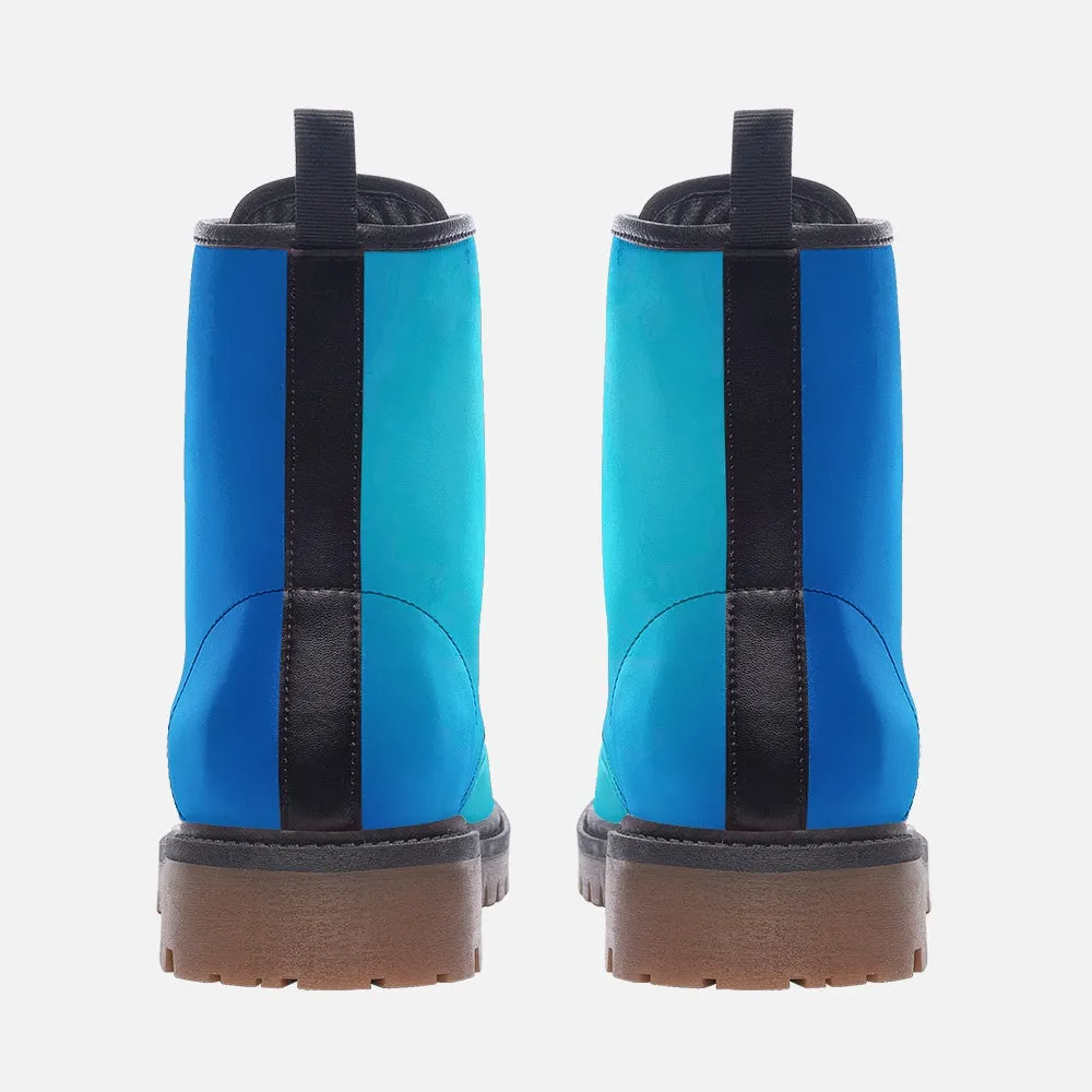 🛍️ Vibrant Blue Combat Boots – Energy in Every Step