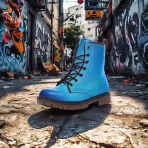 🛍️ Vibrant Blue Combat Boots – Energy in Every Step
