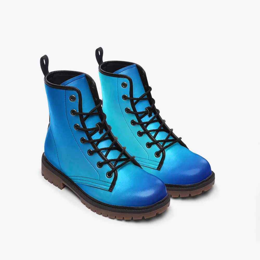 🛍️ Vibrant Blue Combat Boots – Energy in Every Step