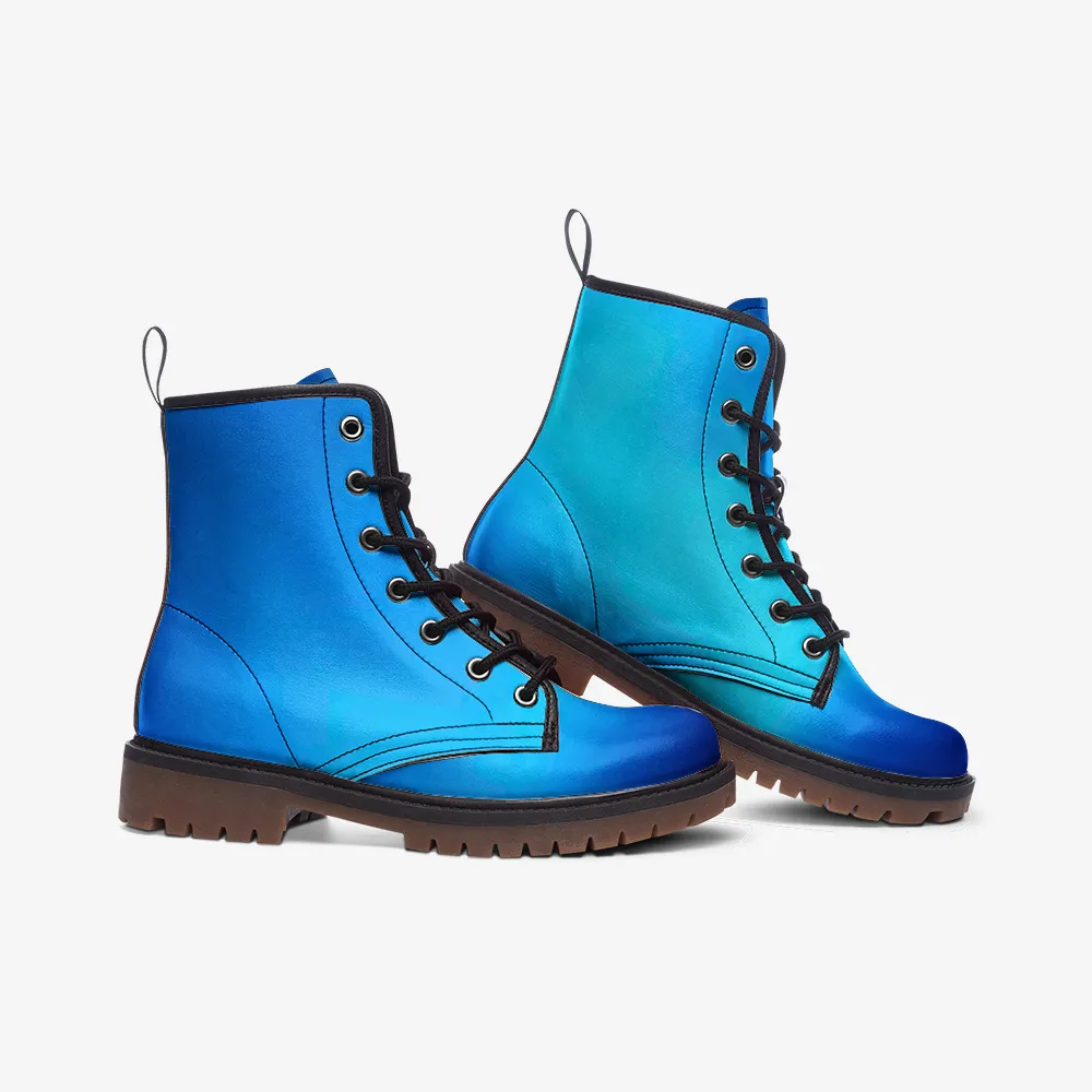 🛍️ Vibrant Blue Combat Boots – Energy in Every Step