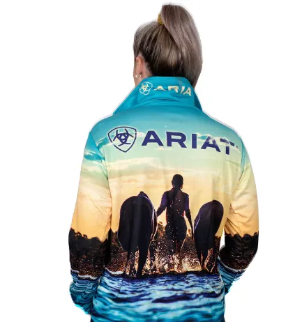 1004CLSP Ariat Wmns Fishing Shirt Western Horses