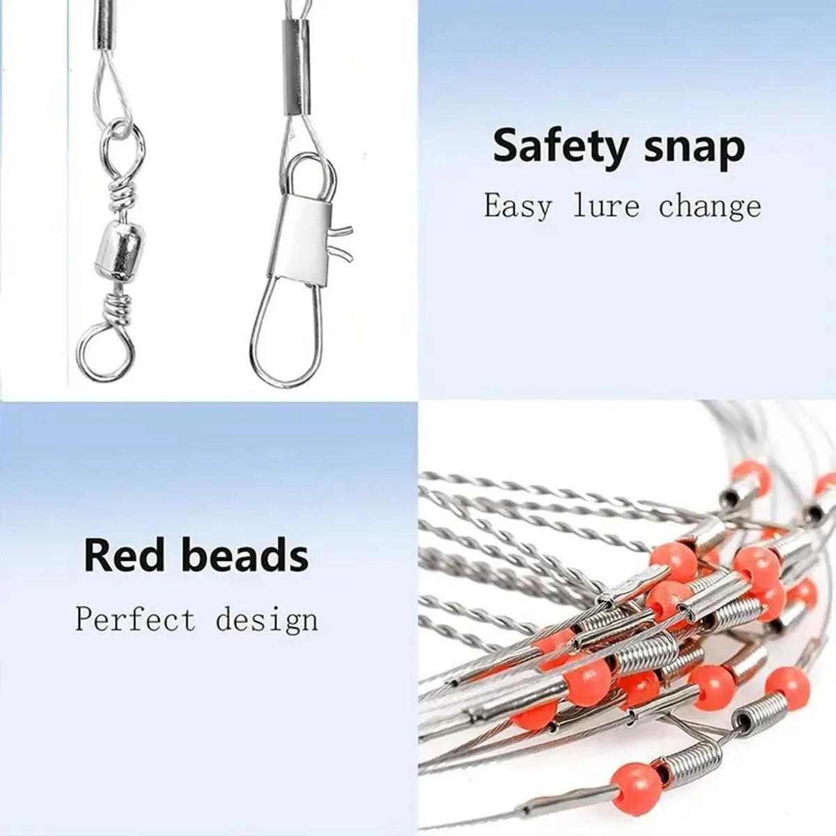 10PCS Wire Balance Hooks Anti Tangle Sea Fishing Rigs Accessories Tackle Set