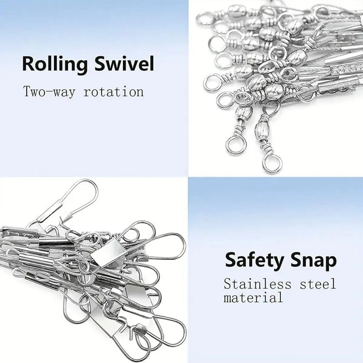 10PCS Wire Balance Hooks Anti Tangle Sea Fishing Rigs Accessories Tackle Set
