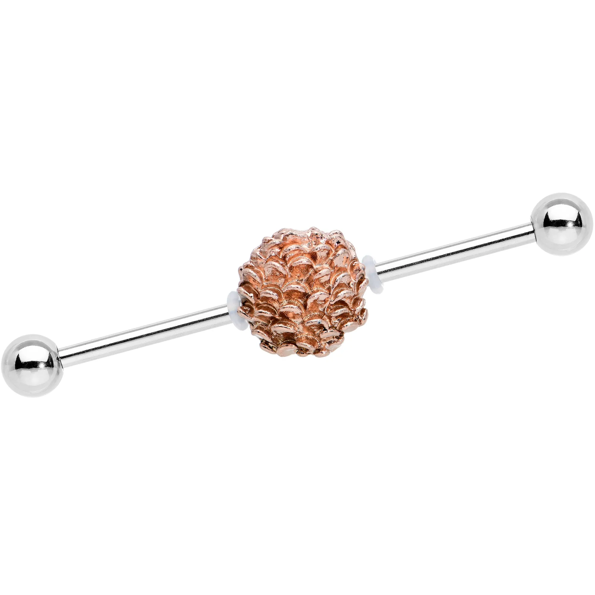 14 Gauge Autumn Pine Cone Industrial Barbell 38mm
