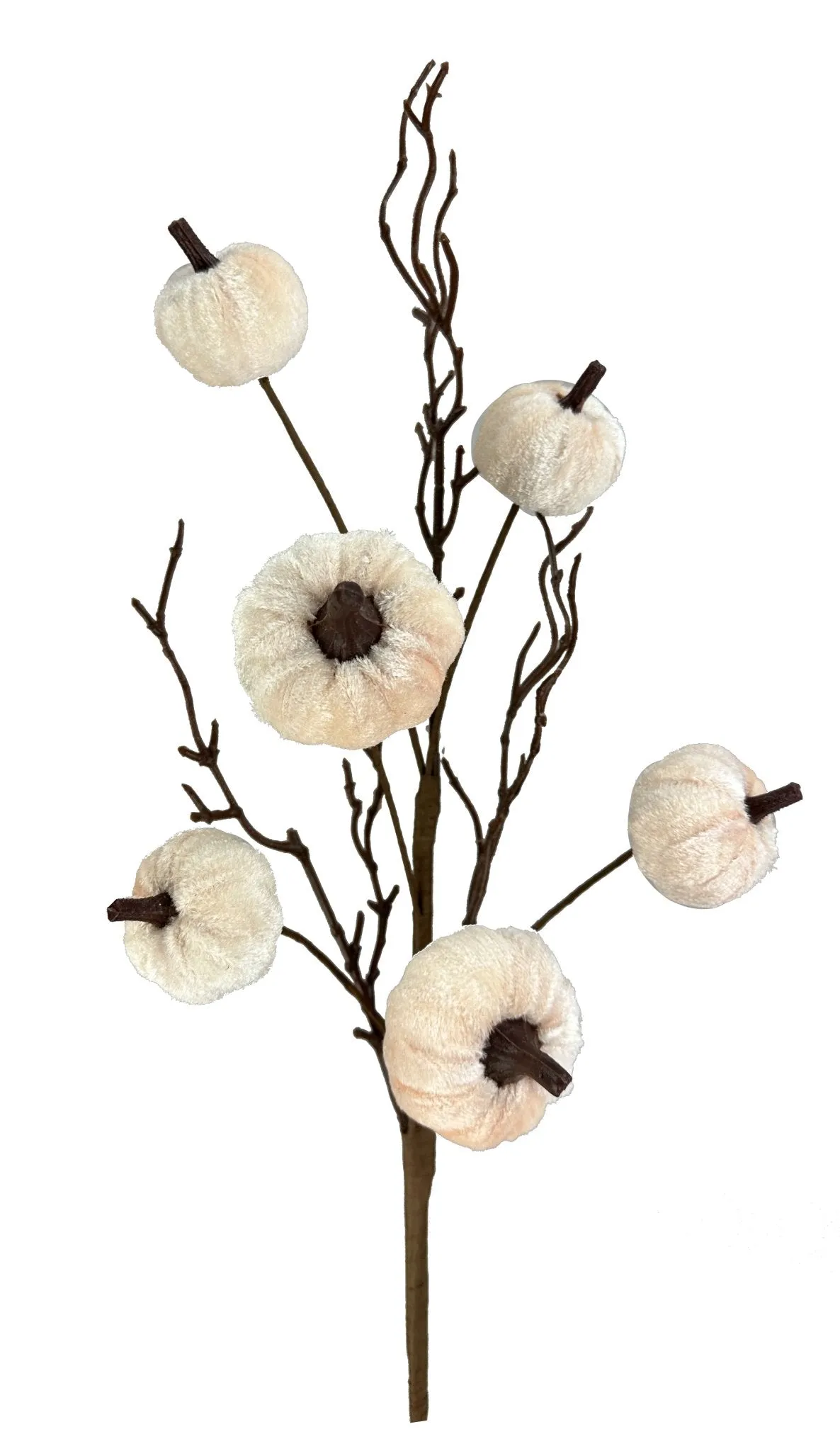 17"H Pumpkin Twig Pick x 6 : Beige - 57147BE