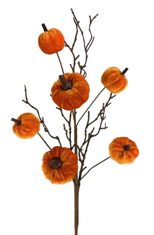 17"H Pumpkin Twig Pick x 6 : Orange - 57147OR
