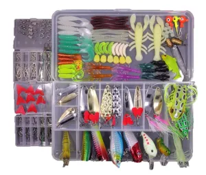 234-Piece Fishing Lures Assorted Tackle Box: Hard Lures, Minnow, Popper, Crankbaits, VIB, Topwater, Diving, Floating, Soft Plastics, Worms, Spoons, Saltwater, and Freshwater Lures