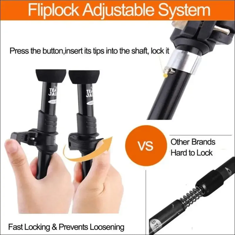2pcs hiking walking sticks aluminum alloy trekking pole ultralight camping hiking foldable nordic