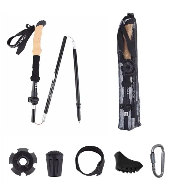 2pcs hiking walking sticks aluminum alloy trekking pole ultralight camping hiking foldable nordic