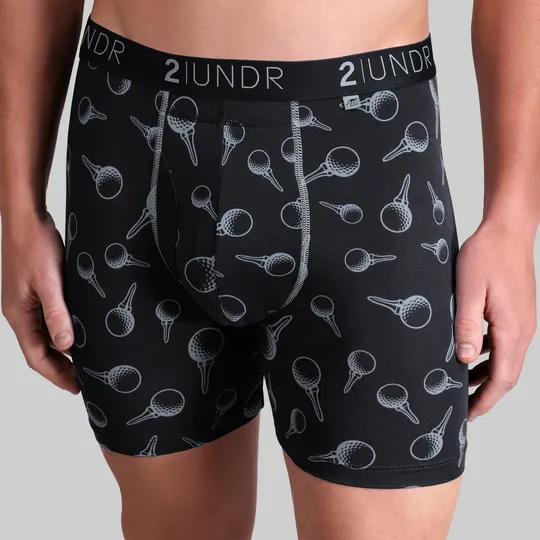 2UNDR - Swing Shift 6" Boxer Brief - Black Tees