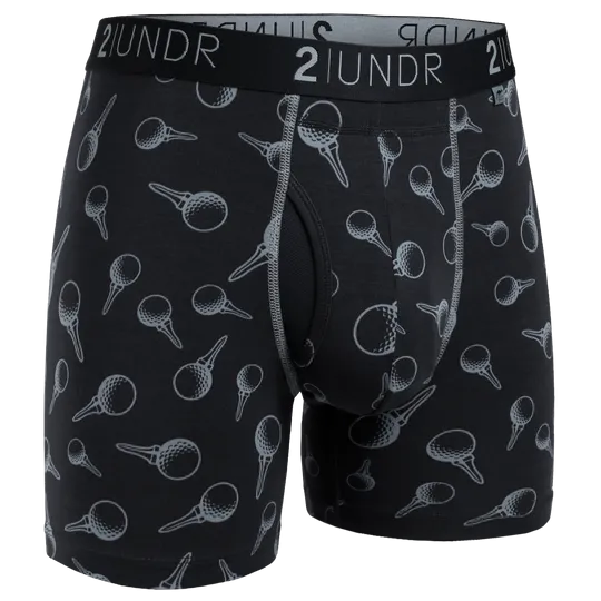 2UNDR - Swing Shift 6" Boxer Brief - Black Tees