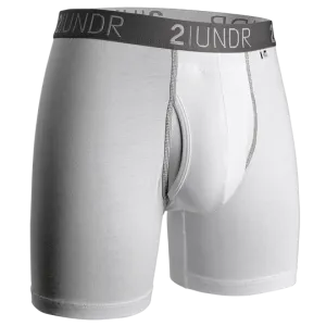 2UNDR - Swing Shift 6" Boxer Brief -  White/Grey