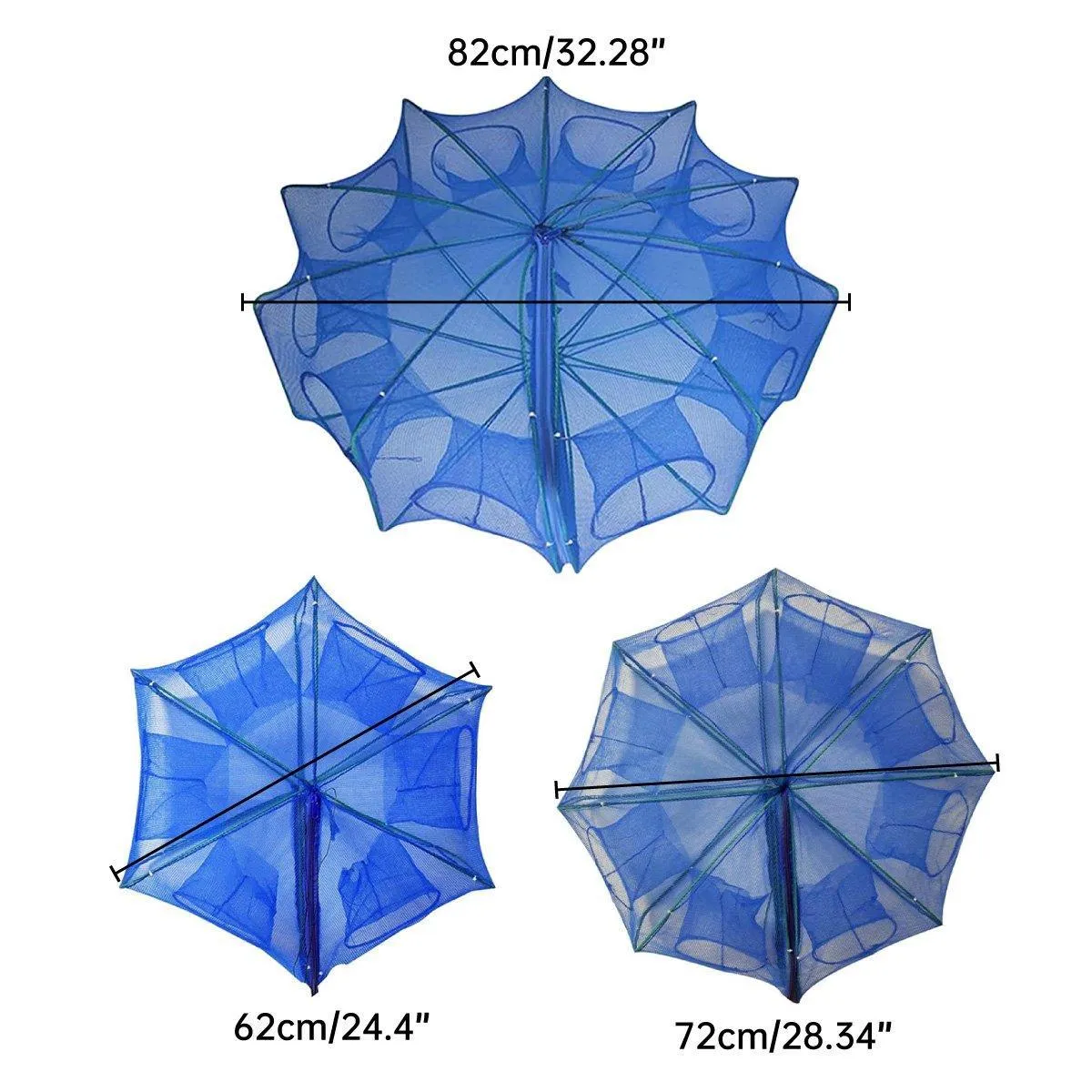 6/8/10 Holes Fishing Net Small Foldable Square Folding Shrimp Eel Lobster Trap