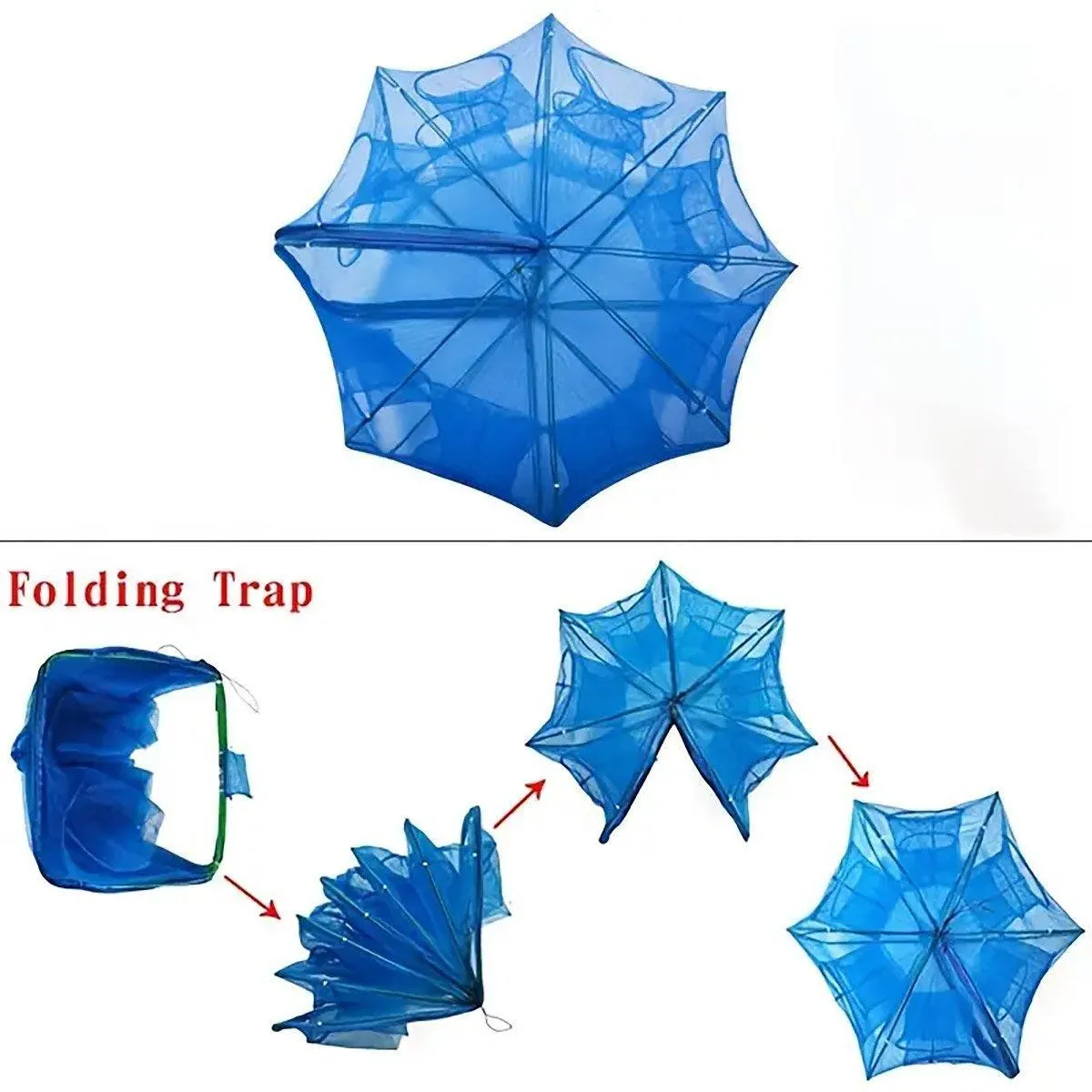 6/8/10 Holes Fishing Net Small Foldable Square Folding Shrimp Eel Lobster Trap