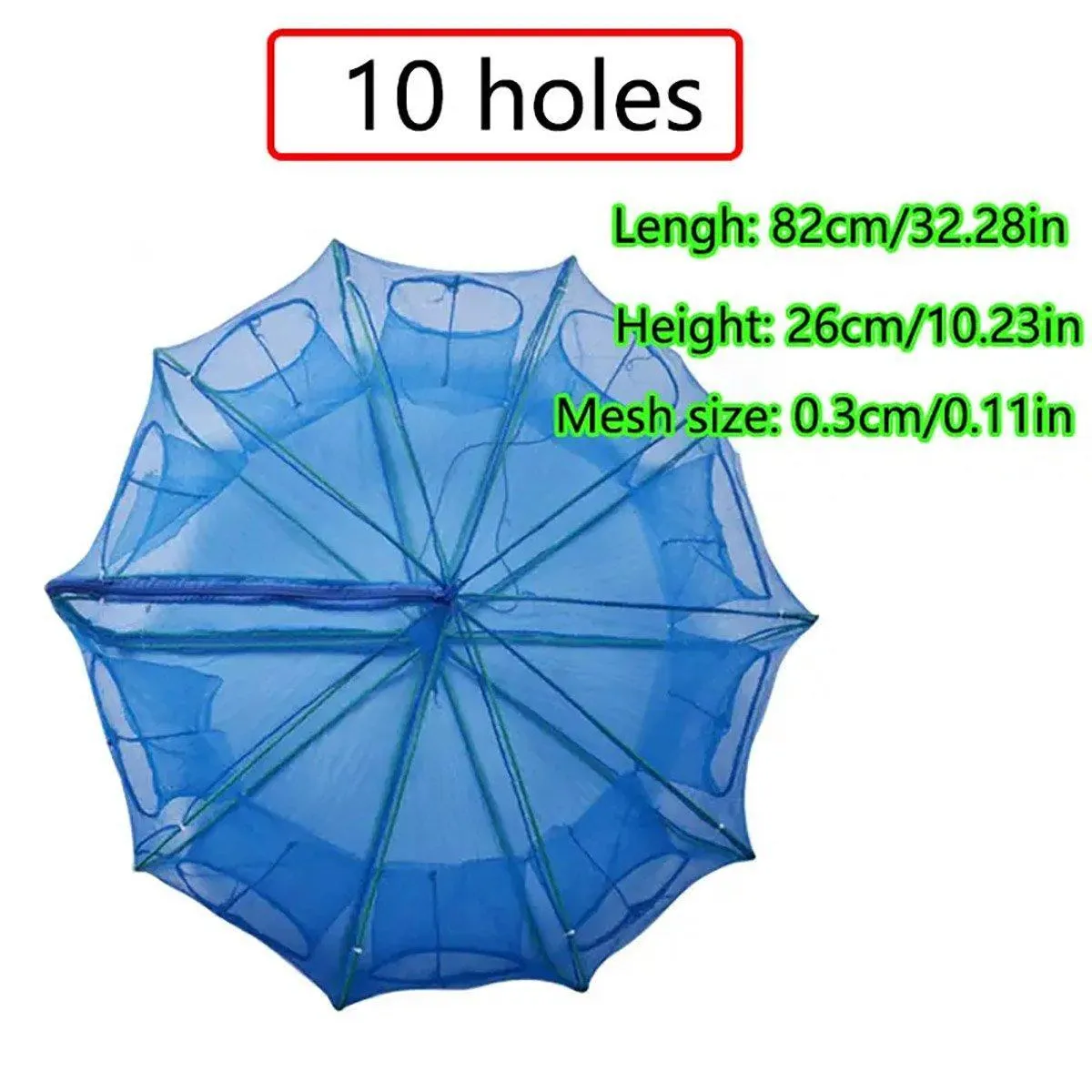 6/8/10 Holes Fishing Net Small Foldable Square Folding Shrimp Eel Lobster Trap