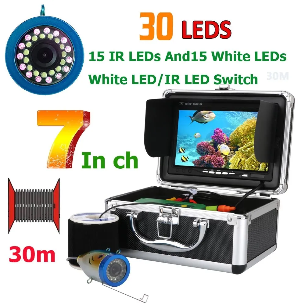 7" Fish Finder Fishing Camera  (15pcs White LEDs   15pcs Infra Red LED Light)
