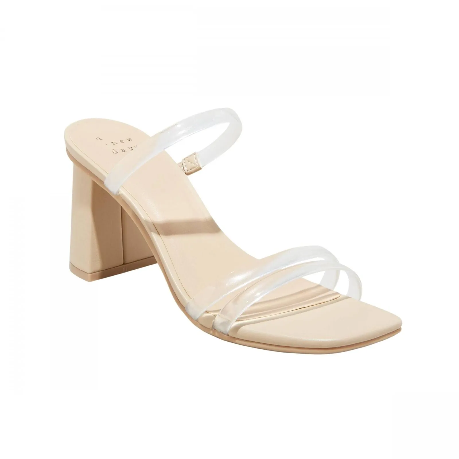 A New Day Womens Stacy Mule Heels 89530523 Clear Brown 11M