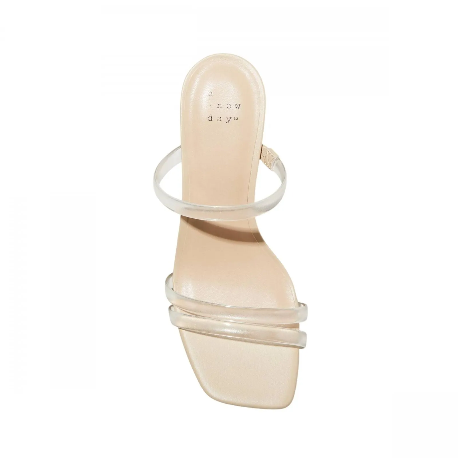 A New Day Womens Stacy Mule Heels 89530523 Clear Brown 11M