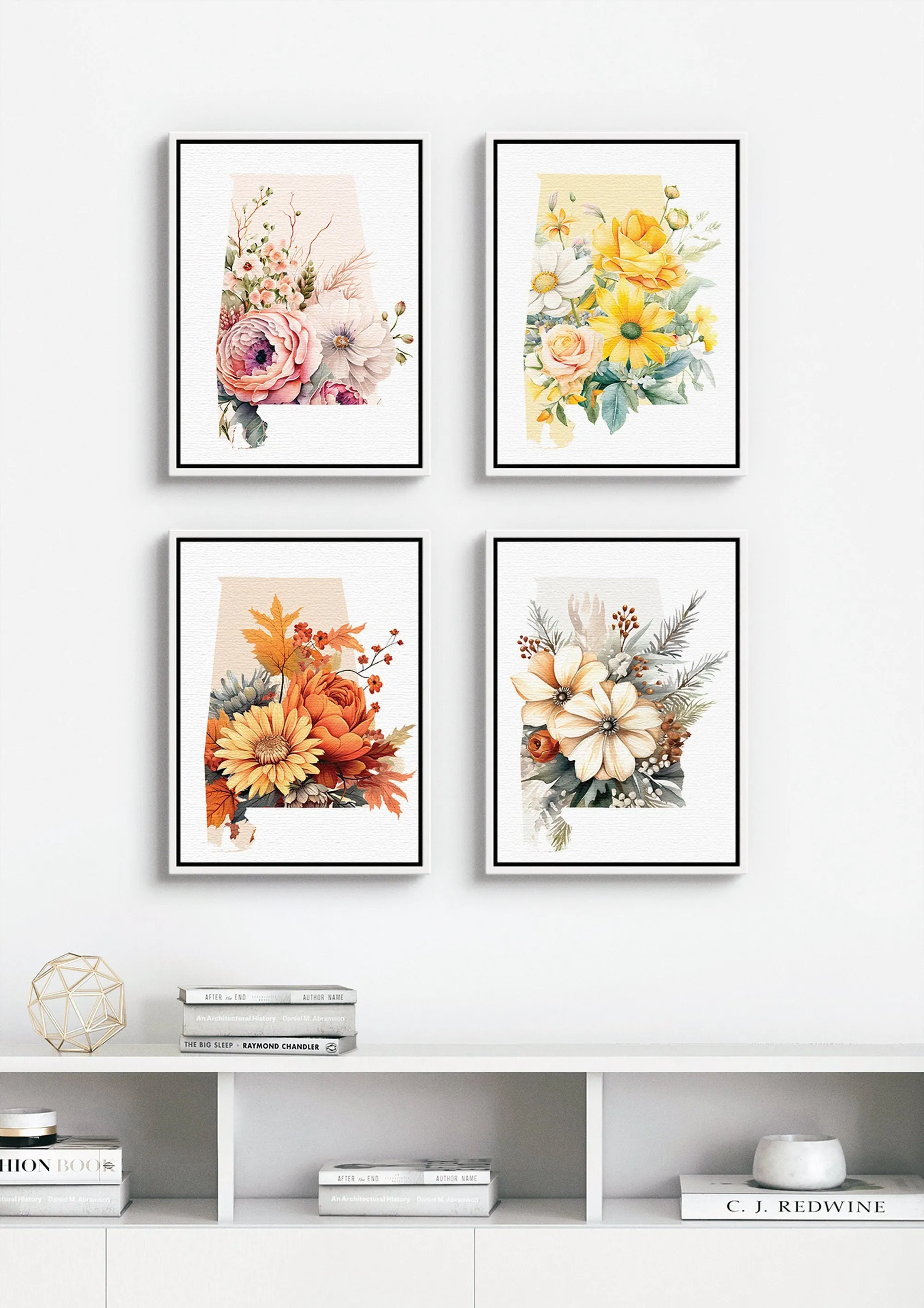 Alabama State Fall Wall Decor | Autumn Art Print | Southern Home Decor | Seasonal Alabama Decoration
