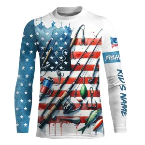 American Flag UV Protection Fishing Shirt Fishing Jersey For Kid A52