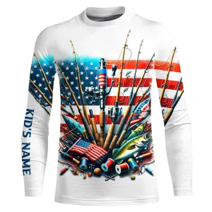 American Flag UV Protection Fishing Shirt For Kid A51