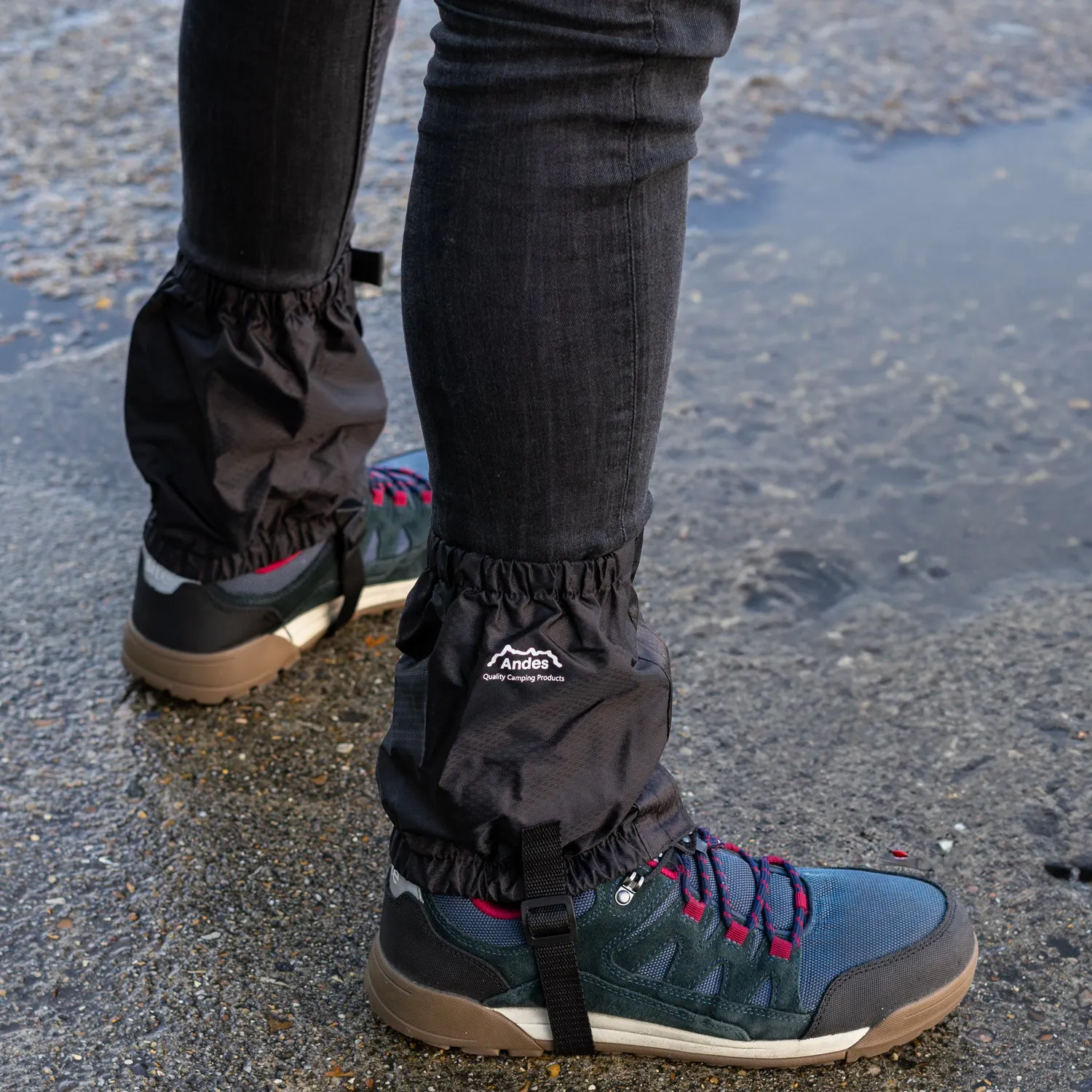 Andes Black Waterproof Walking Hiking Outdoor Trekking Boot Ankle Gaiters