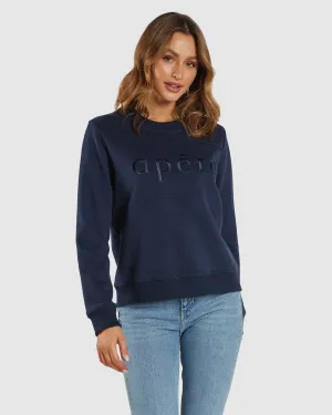 APERO Panel Embroidered Jumper - Navy