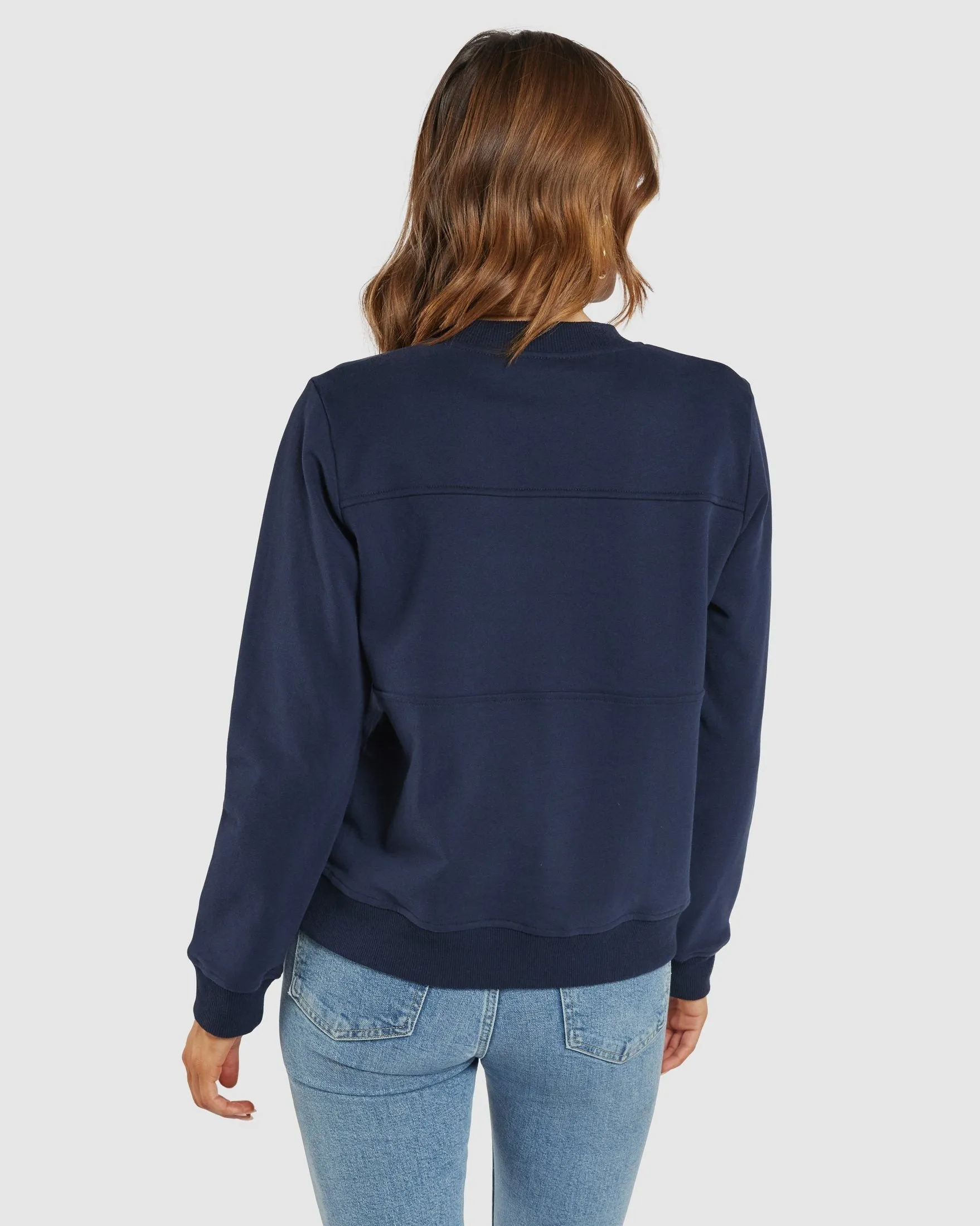 APERO Panel Embroidered Jumper - Navy