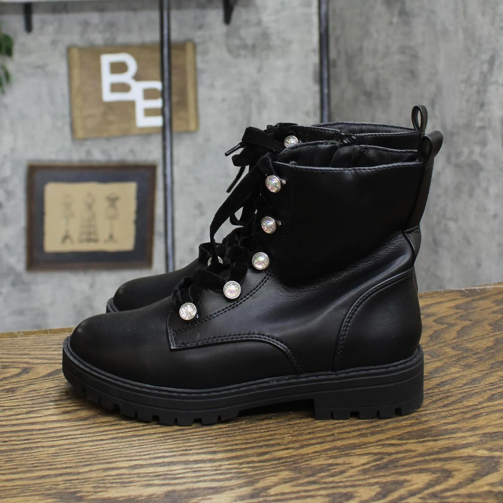 Art Class Girls Youth Zara Combat Boots 88435348 Black 4