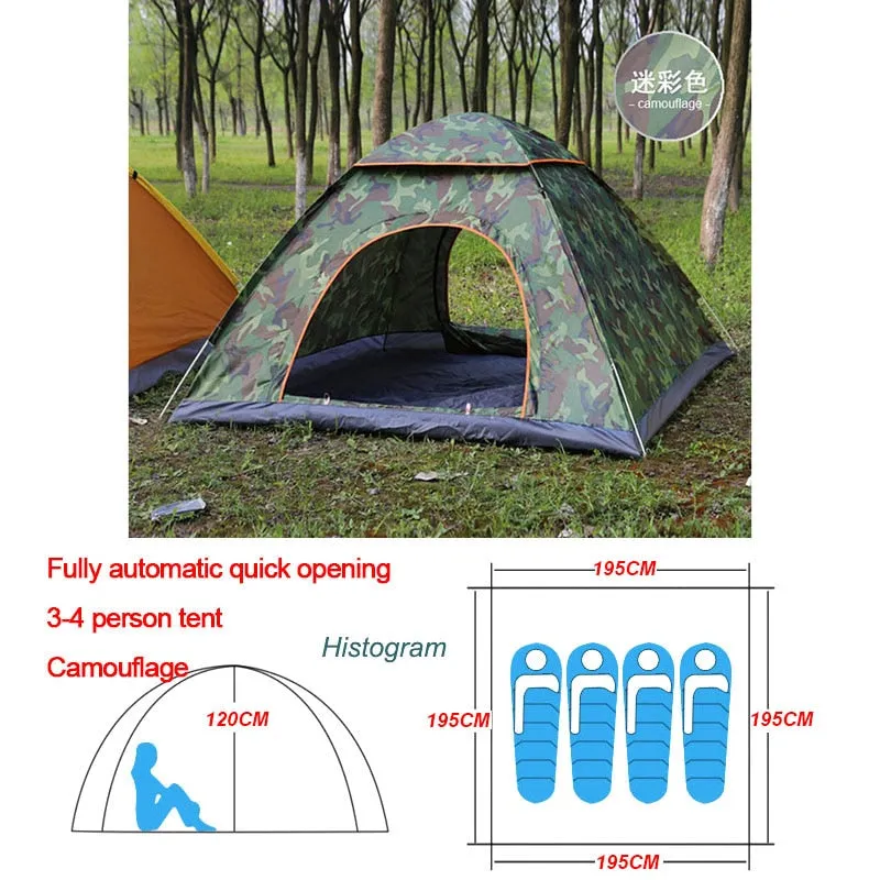 Automatic Pop Up Outdoor Camping Tent 1-4 Person