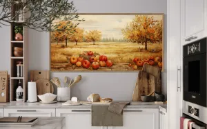 Autumn Apple Orchard Painting Farmhouse Kitchen Wall Art