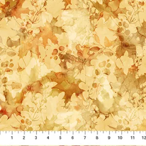 Autumn Breeze by Northcott - Ochre Leaf Texture by the yard 3617