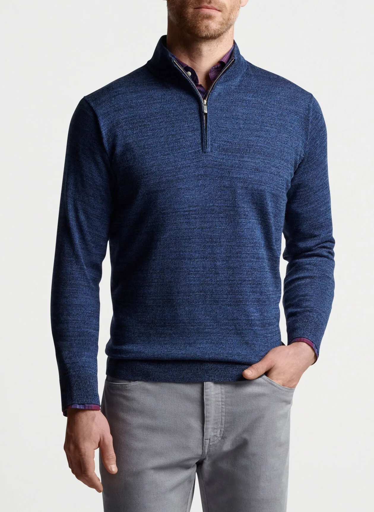Autumn Crest Quarter Zip in Indigo
