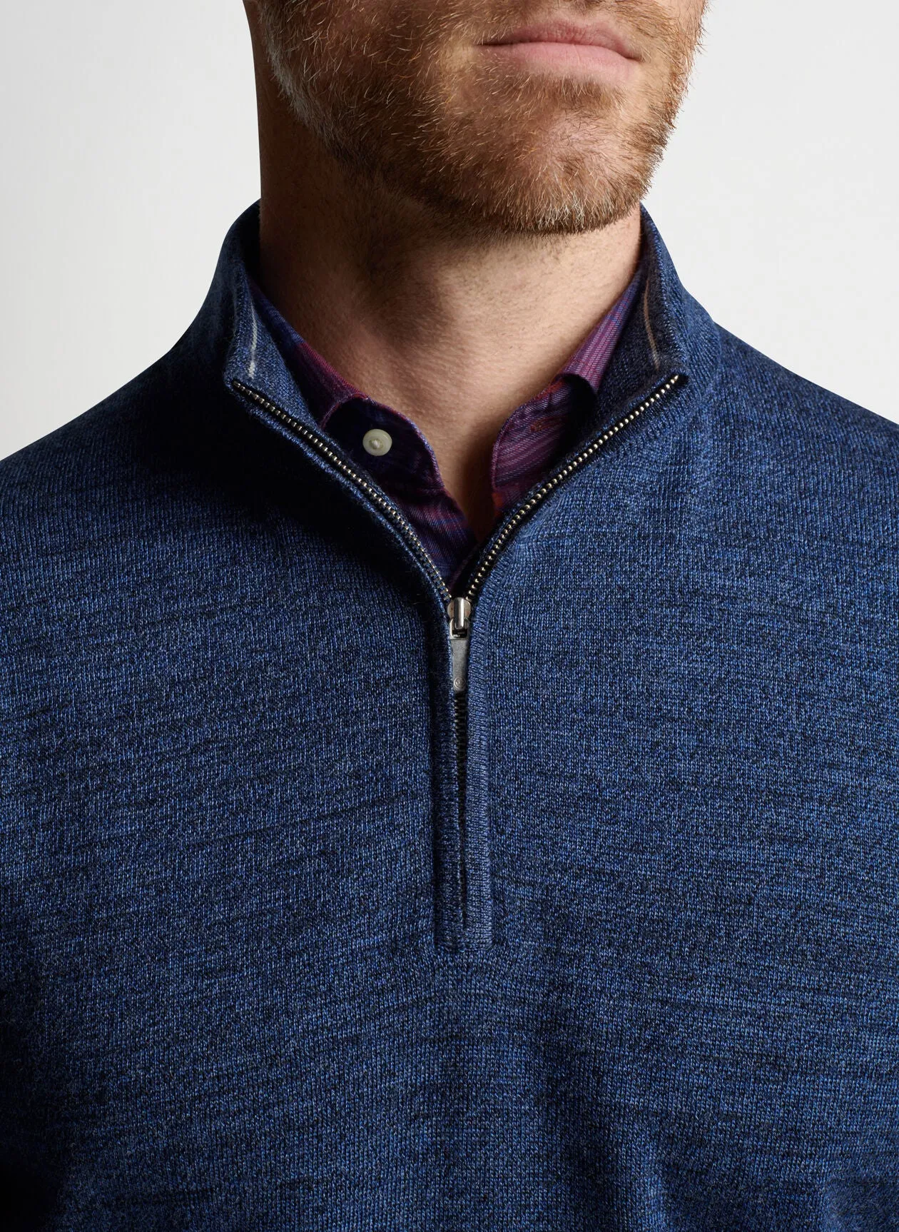 Autumn Crest Quarter Zip in Indigo