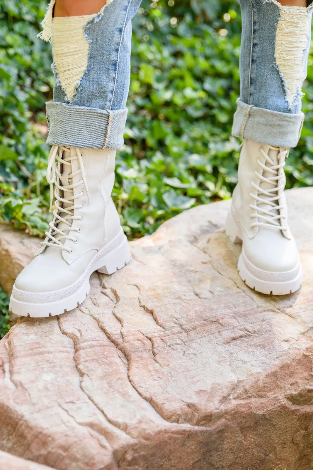 Autumn Feels Combat Boots (size 6)