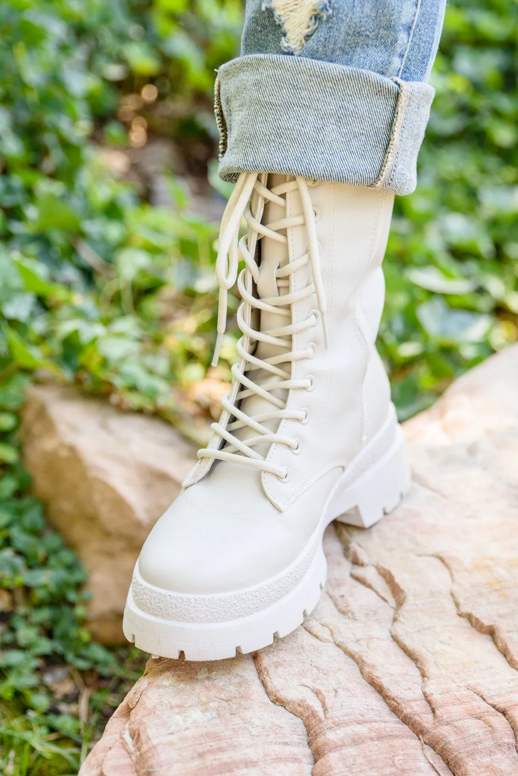 Autumn Feels Combat Boots (size 6)