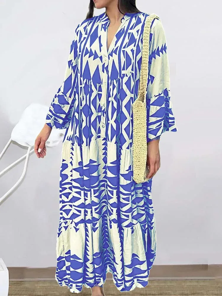 Autumn Floral Printed Dress