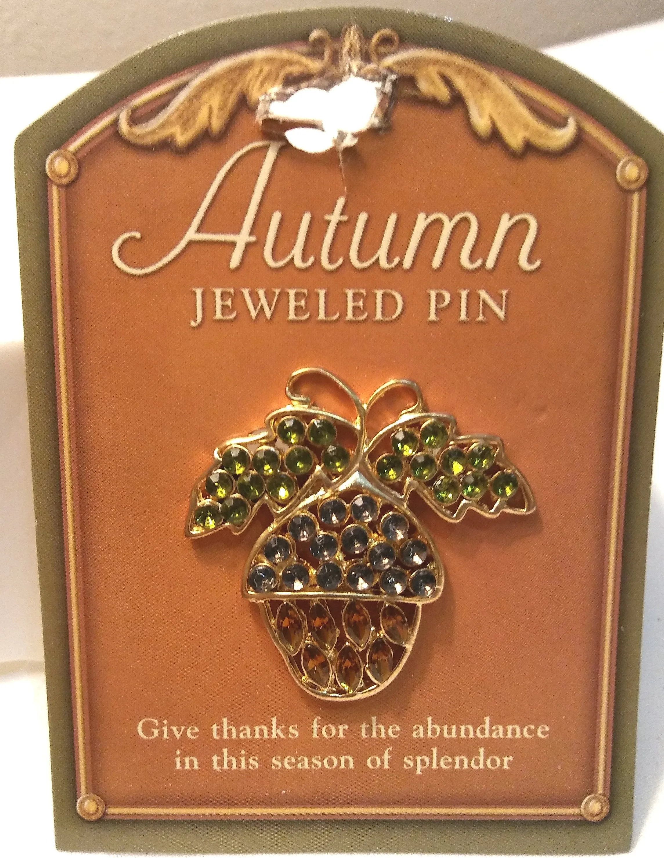 AUTUMN JEWELED PIN/BROOCH