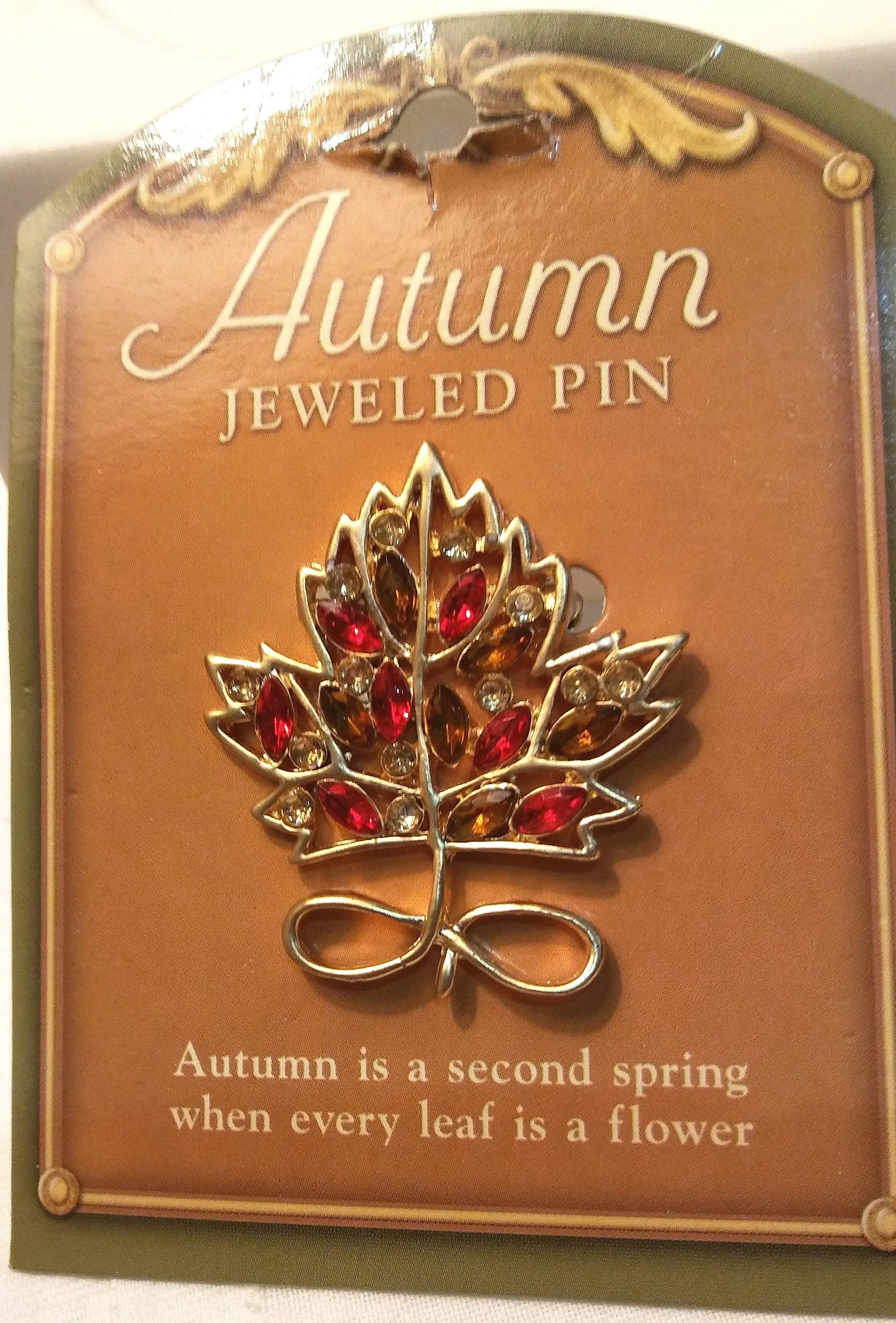AUTUMN JEWELED PIN/BROOCH