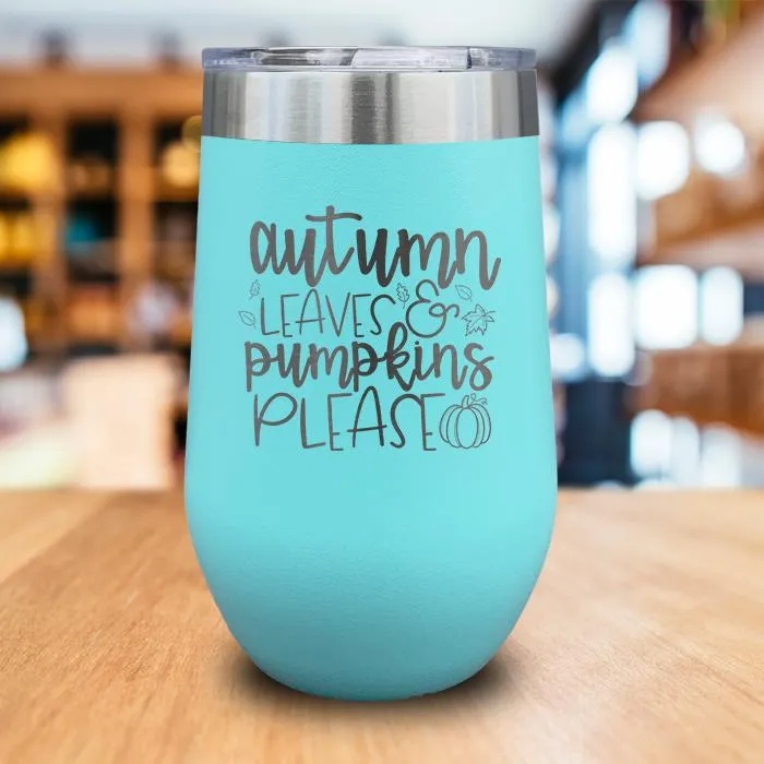 Autumn Leaves Engraved Wine Tumbler