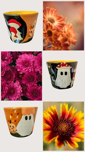 Autumn Seasons - Flower Plant Clay Pot