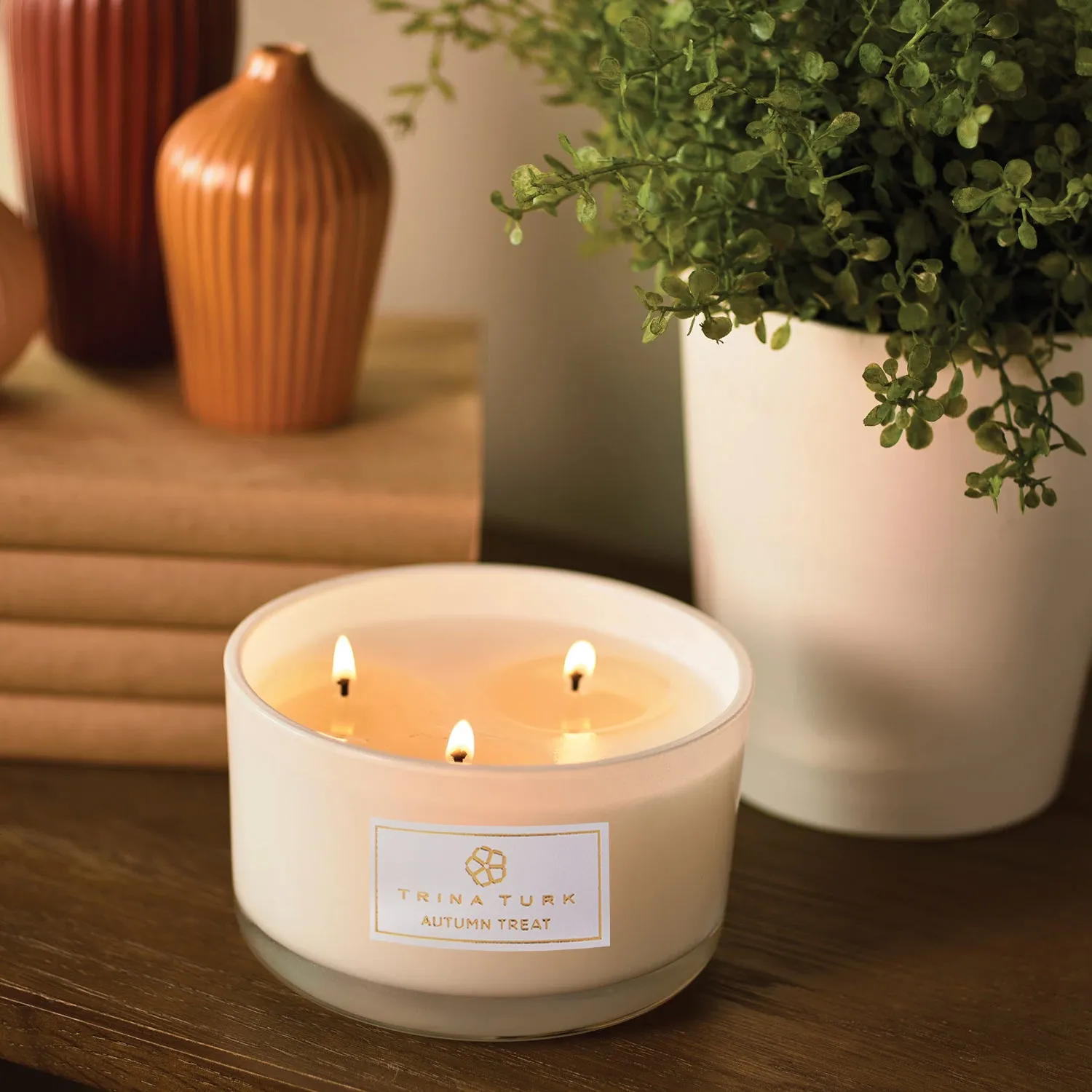 Autumn Treat 3-Wick Frosted Glass Candle Jar