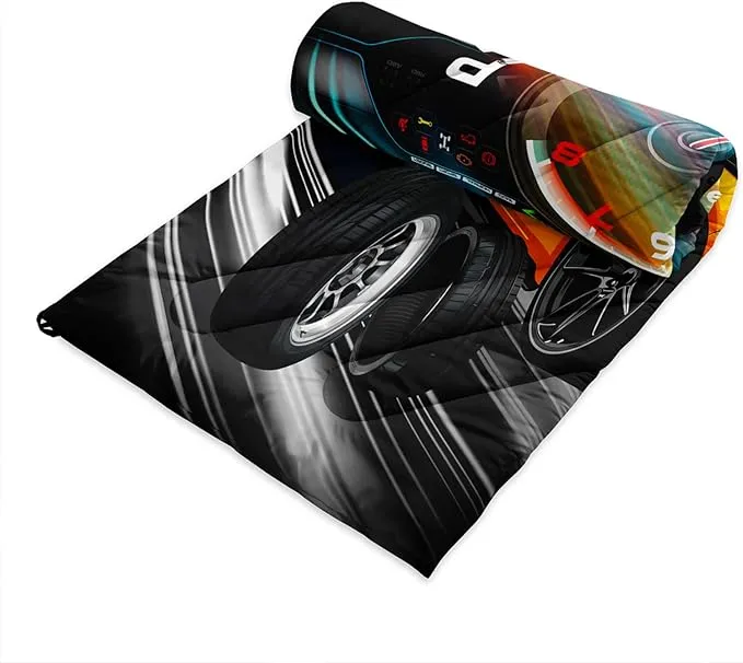Axolotl Racing Car Lightweight Travel Blanket,Cooling Car Camping Blanket,Boys Extremly Gaming Packable Portable Outdoor Blanket,Dashboard Wheel Flag Travel Blanket for Hiking,Traveling,Camping,Yellow