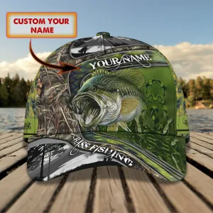 Bass Fishing 07- Personalized Name Cap - HN95