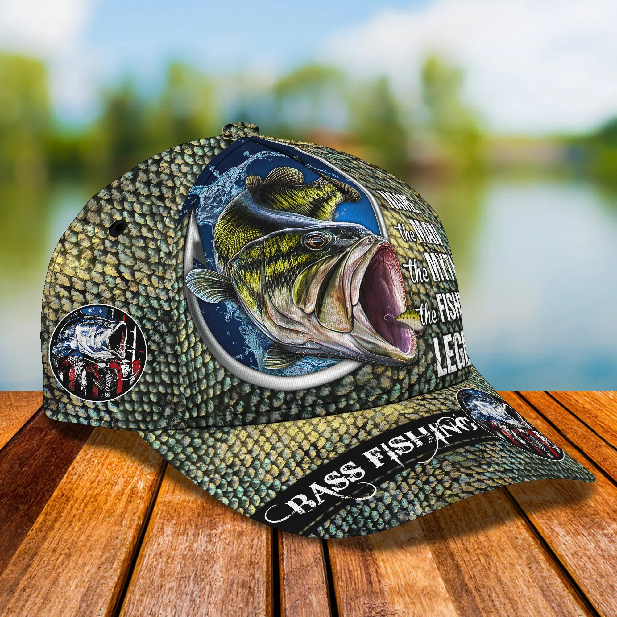 Bass Fishing - Personalized Name Cap - Co98