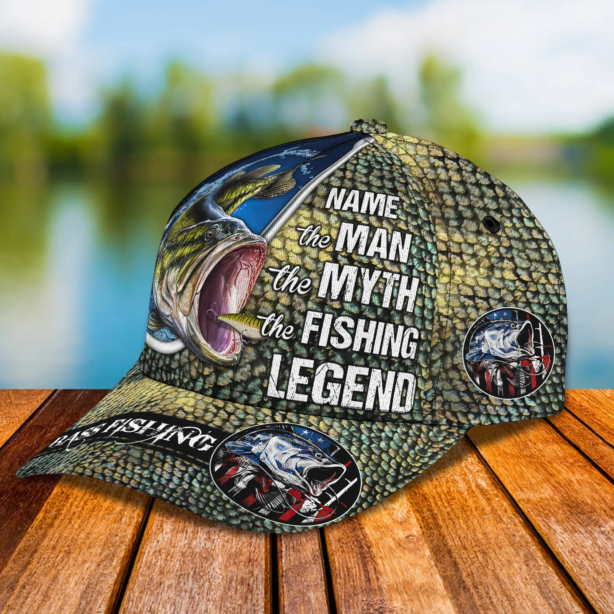 Bass Fishing - Personalized Name Cap - Co98