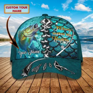 Bass Fishing - Personalized Name Cap - Tra96