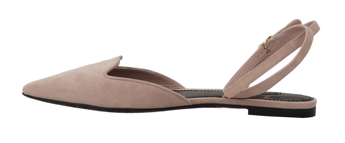 Beige Suede Leather Ankle Strap Sandal