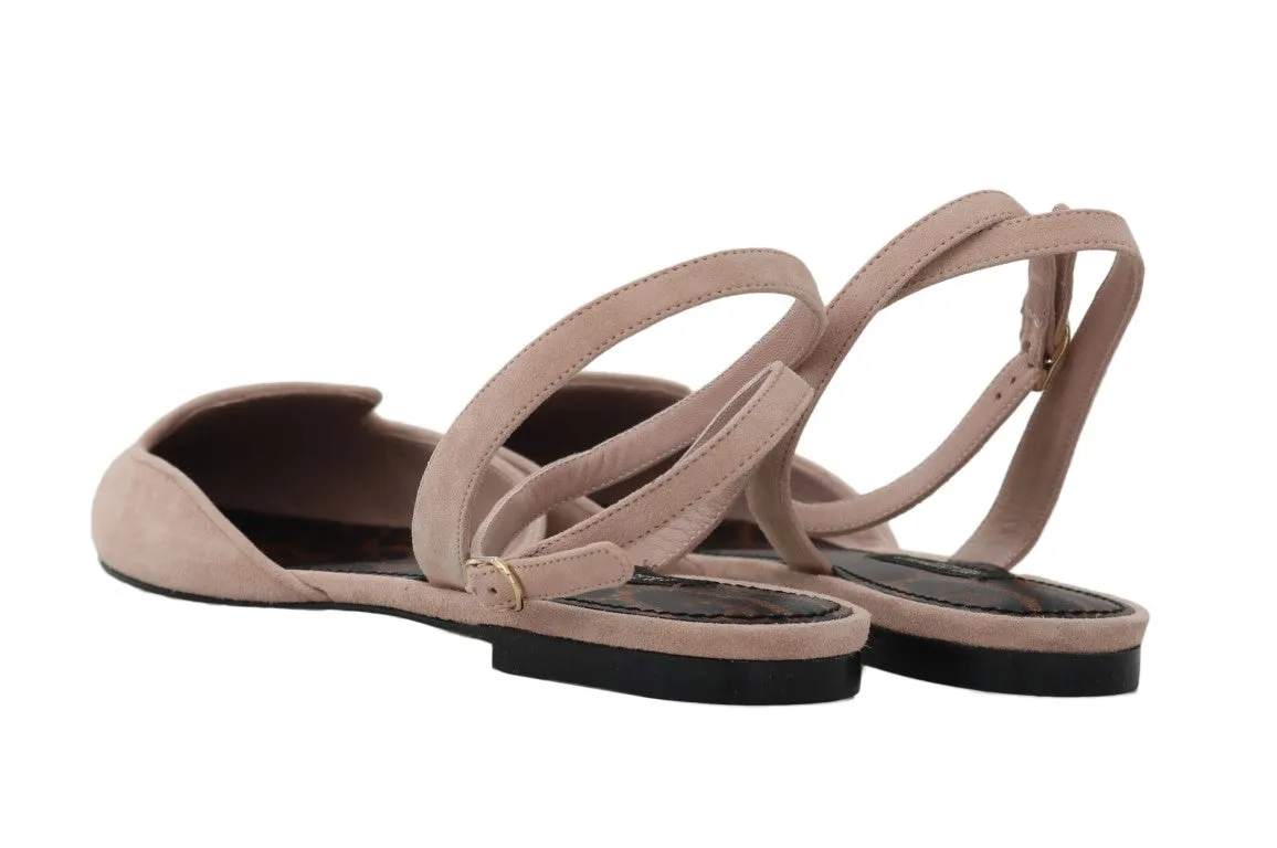 Beige Suede Leather Ankle Strap Sandal