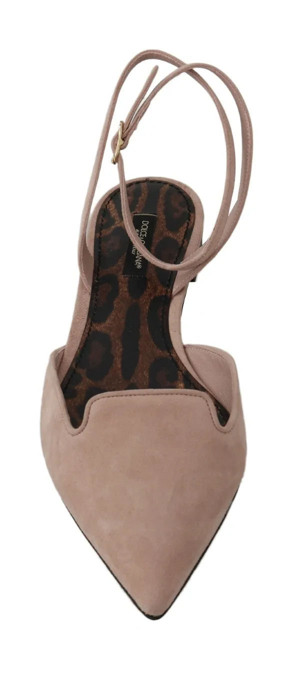 Beige Suede Leather Ankle Strap Sandal